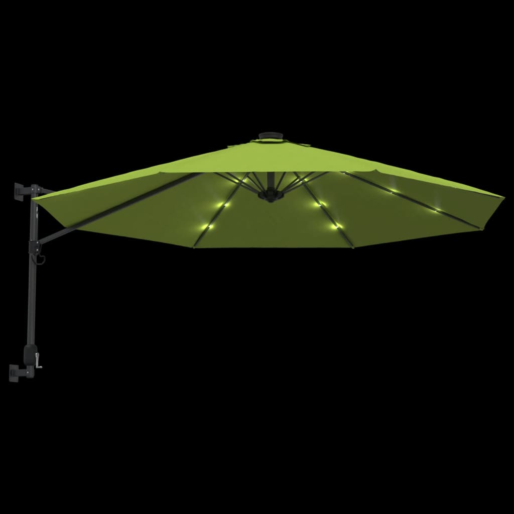 Parasol mural à LED vert pomme 290 cm