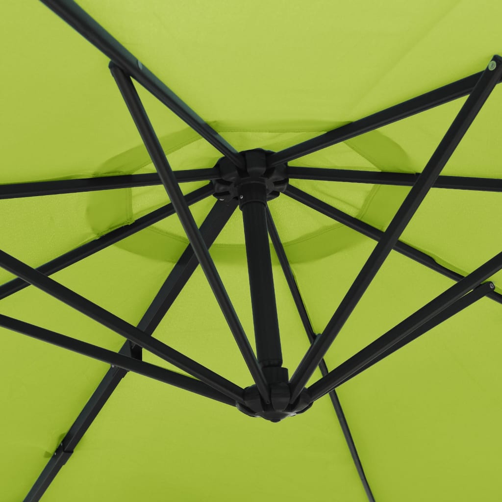 Parasol mural à LED vert pomme 290 cm