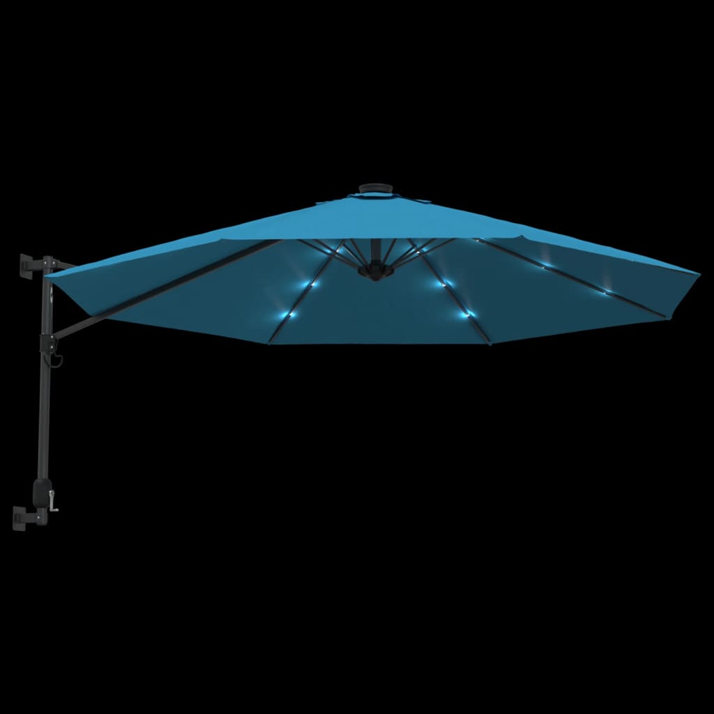 Parasol mural à LED bleu mer 290 cm