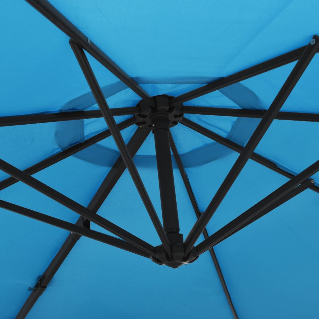 Parasol mural à LED bleu mer 290 cm