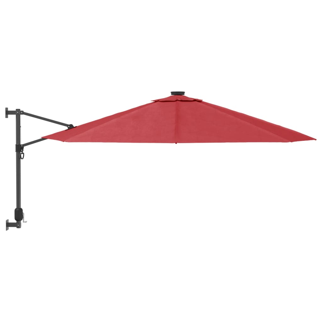 Parasol mural à LED rouge vif 290 cm