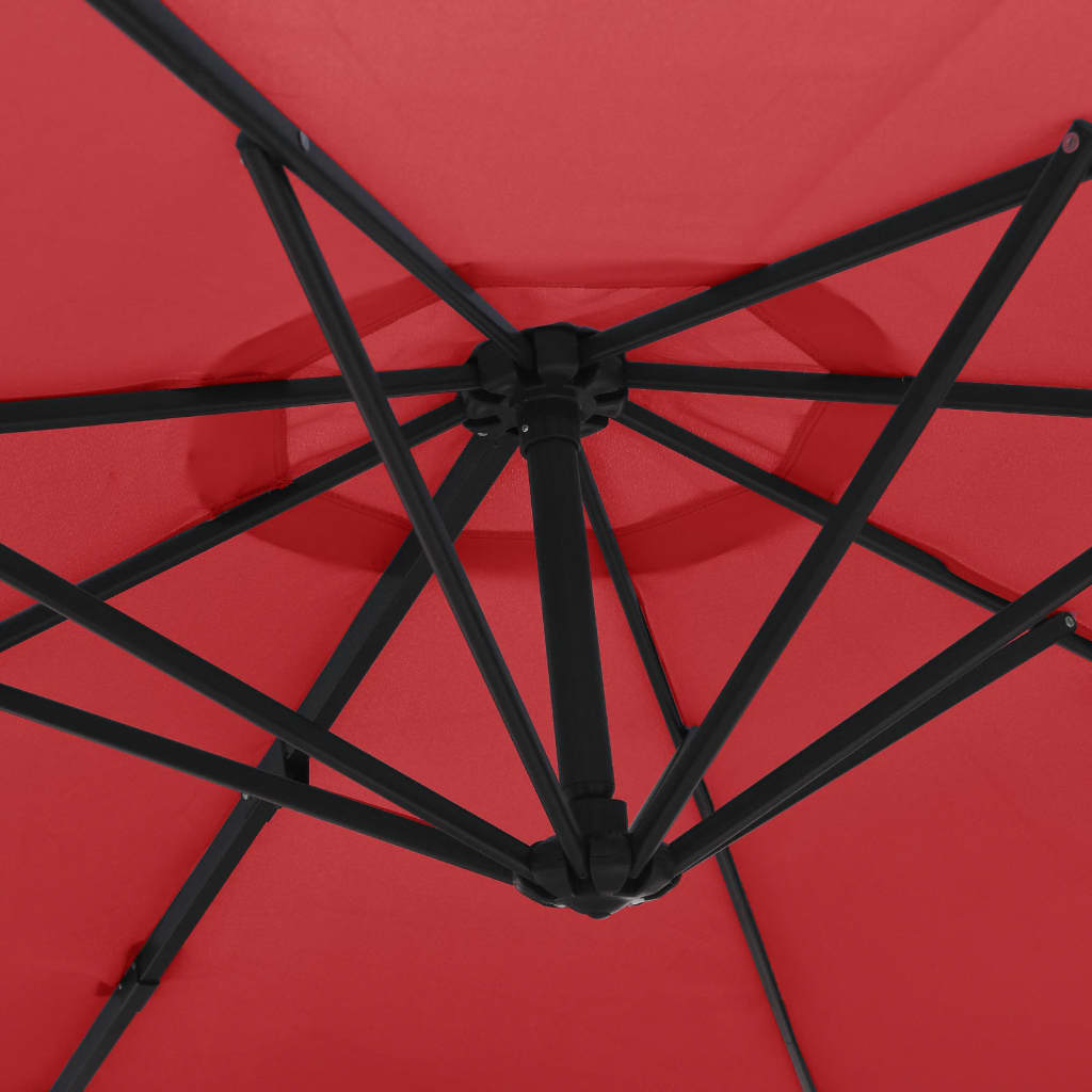 Parasol mural à LED rouge vif 290 cm