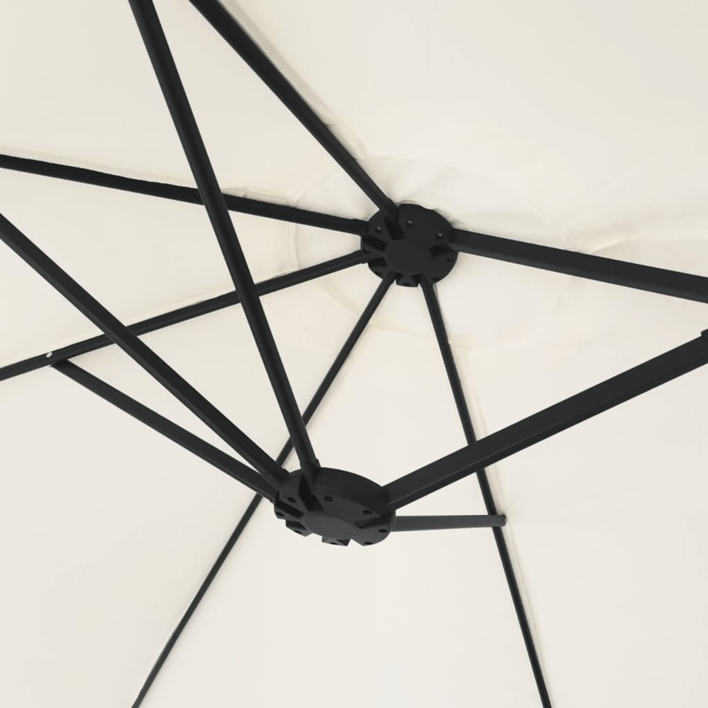 Doppelsonnenschirm Sandweiß 449x265 cm