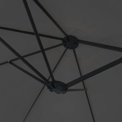 Doppel-Sonnenschirm mit LED-Leuchten Anthrazit 449x265 cm