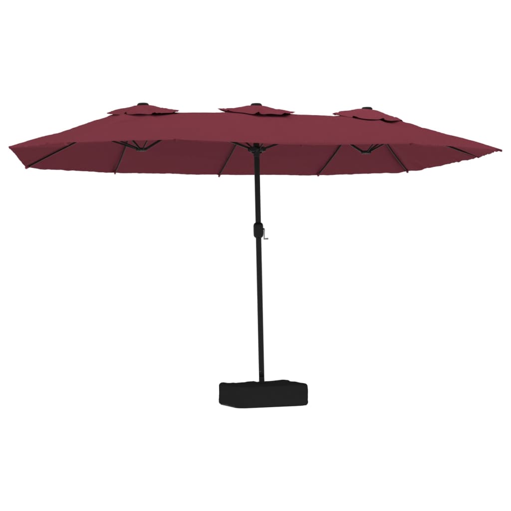 Parasol double avec lumières LED Rouge Bordeaux 449x245 cm