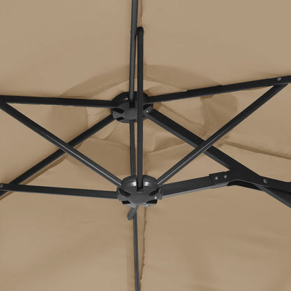 Doppel-Sonnenschirm Taupe 316x145 cm