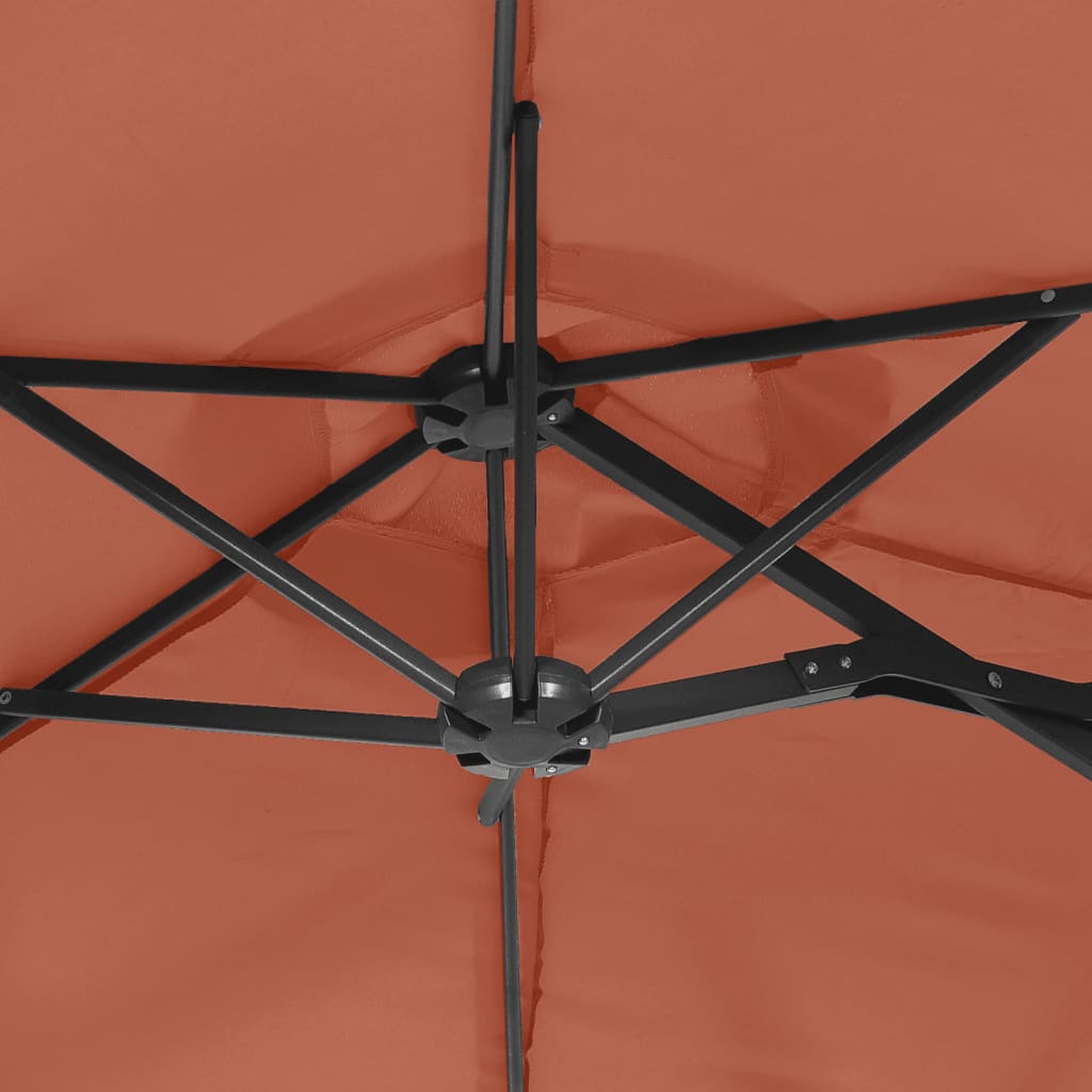 Doppel-Sonnenschirm Terrakottarot 316x145 cm
