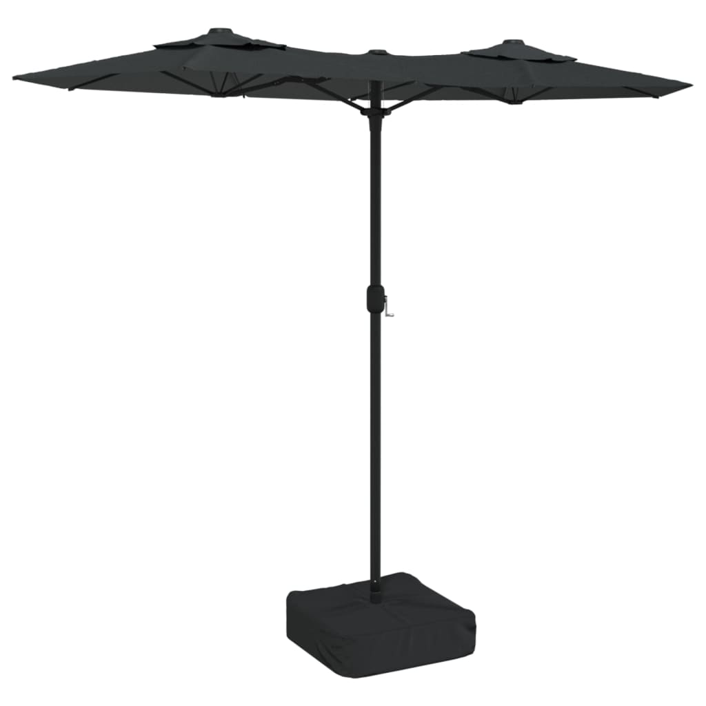 Parasol double avec lumières LED anthracite 316x240 cm