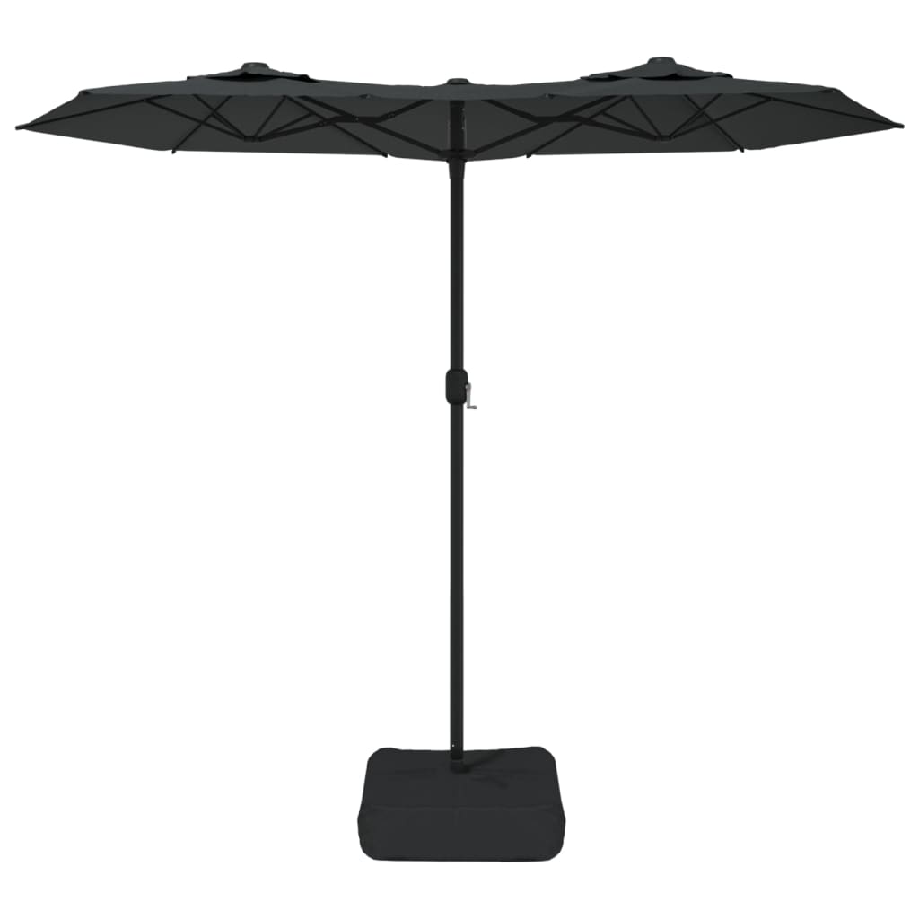 Parasol double avec lumières LED anthracite 316x240 cm