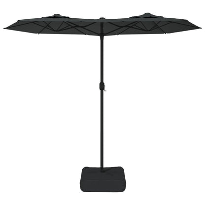Doppel-Sonnenschirm mit LED-Leuchten Anthrazit 316x145 cm