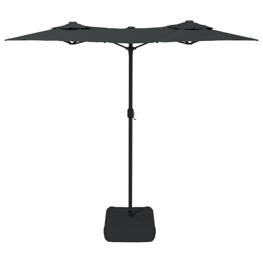 Parasol double avec lumières LED anthracite 316x240 cm