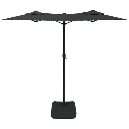 Doppel-Sonnenschirm mit LED-Leuchten Anthrazit 316x145 cm
