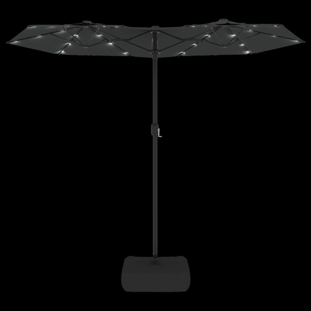 Parasol double avec lumières LED anthracite 316x240 cm