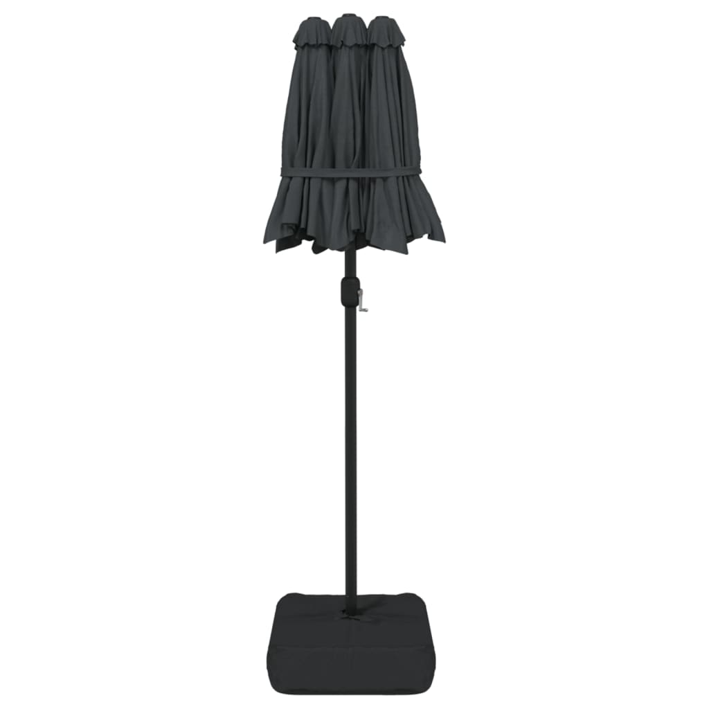 Parasol double avec lumières LED anthracite 316x240 cm