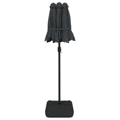 Doppel-Sonnenschirm mit LED-Leuchten Anthrazit 316x145 cm