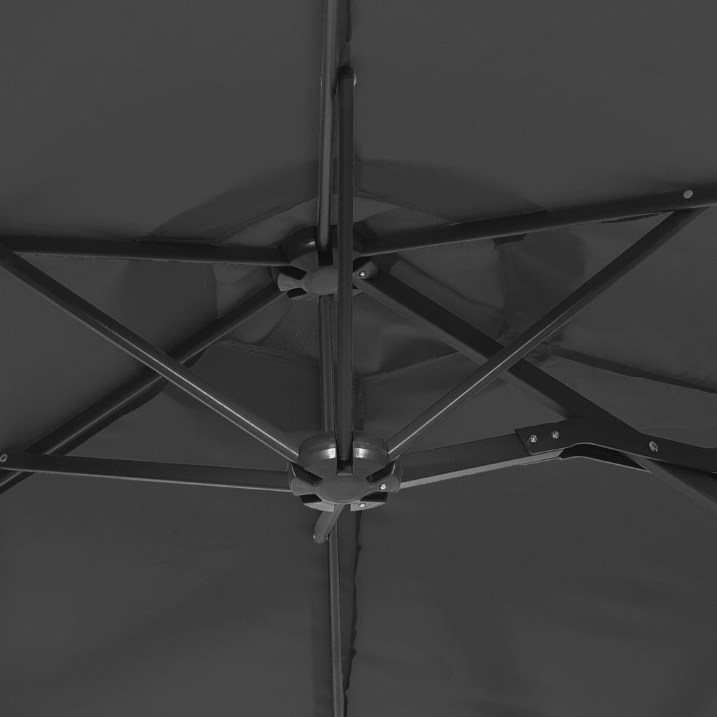 Parasol double avec lumières LED anthracite 316x240 cm