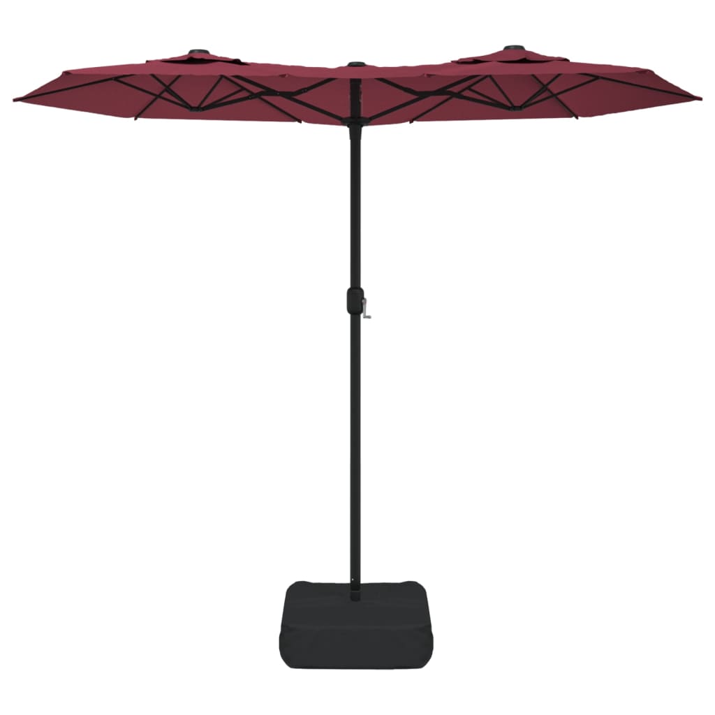 Parasol double avec lumières LED Rouge Bordeaux 316x240 cm