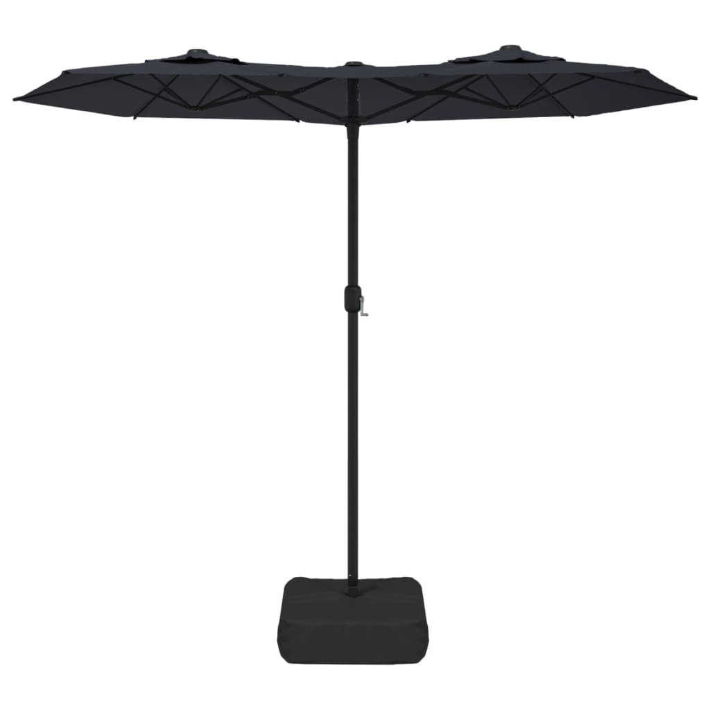 Parasol double à LED noir 316x240 cm