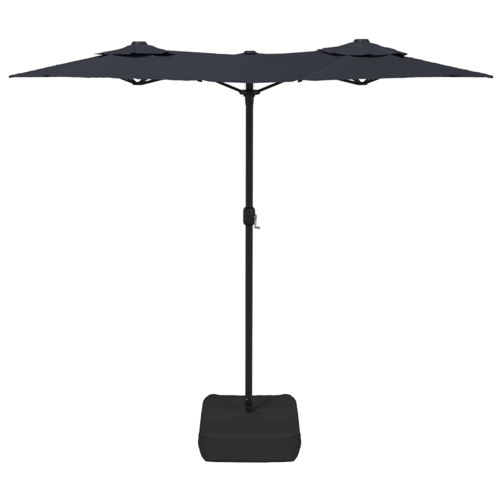 Parasol double à LED noir 316x240 cm