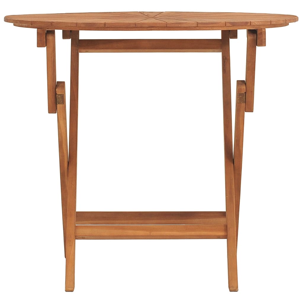 Gartentisch Klappbar Ø 85x75 cm Massivholz Teak