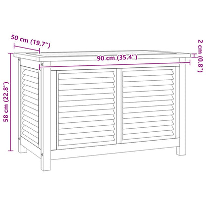 Gartenbox mit Beutel 90x50x58 cm Massivholz Teak