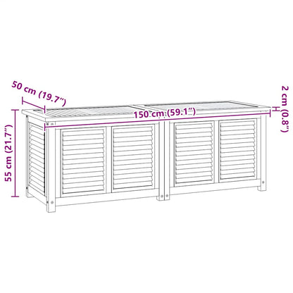 Gartenbox mit Beutel 150x50x55 cm Massivholz Teak
