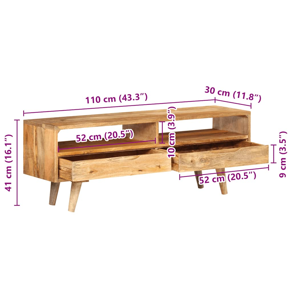 TV-Schrank 110x30x41 cm Massivholz Mango