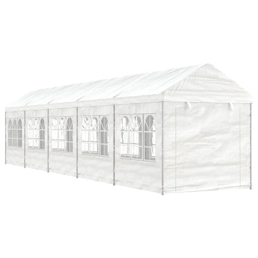 Pavillon mit Dach Weiß 11,15x2,28x2,69 m Polyethylen
