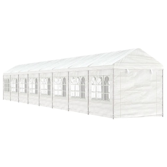 Pavillon mit Dach Weiß 17,84x2,28x2,69 m Polyethylen