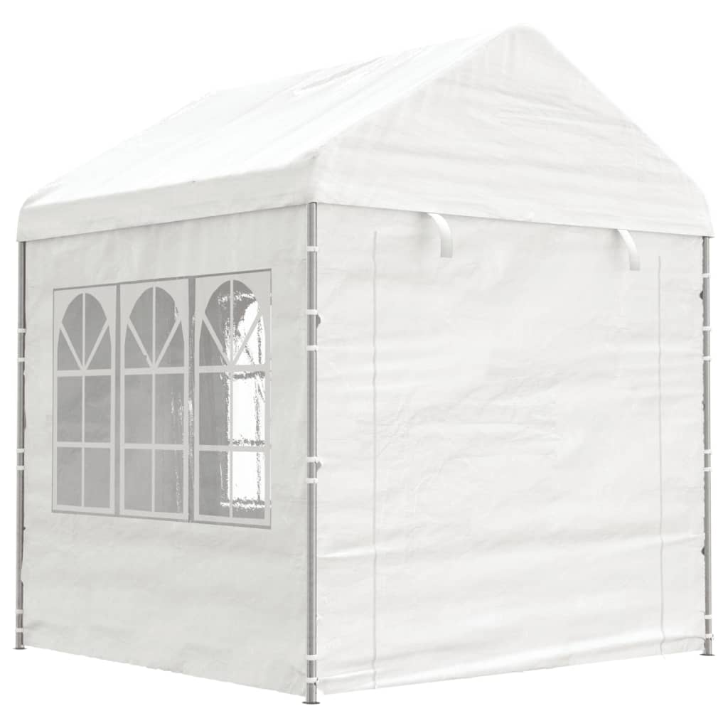 Pavillon mit Dach Weiß 17,84x2,28x2,69 m Polyethylen