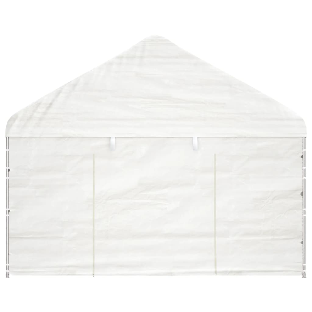 Pavillon mit Dach Weiß 11,15x4,08x3,22 m Polyethylen