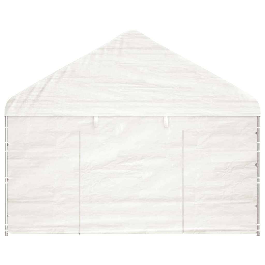 Pavillon mit Dach Weiß 13,38x4,08x3,22 m Polyethylen