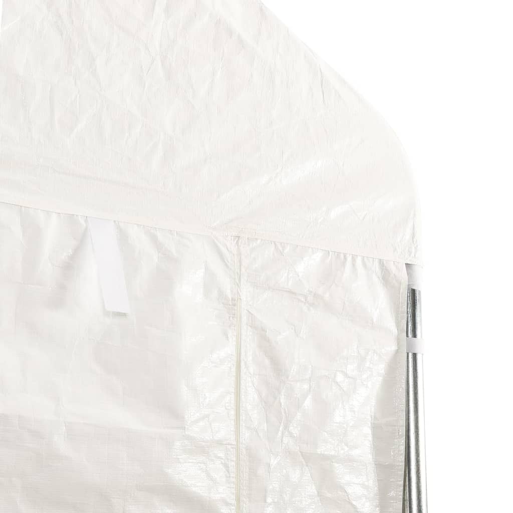 Pavillon mit Dach Weiß 13,38x4,08x3,22 m Polyethylen