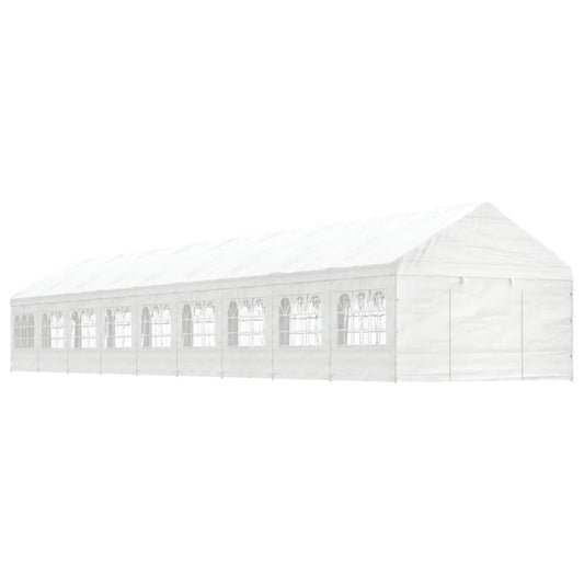 Pavillon avec toit blanc 20,07x4,08x3,22 m en polyéthylène