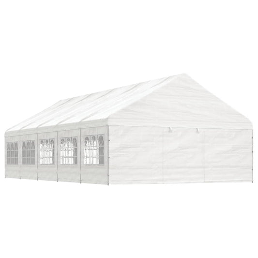 Pavillon mit Dach Weiß 11,15x5,88x3,75 m Polyethylen