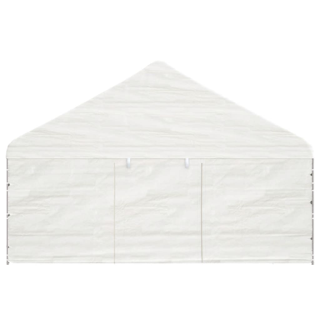 Pavillon mit Dach Weiß 11,15x5,88x3,75 m Polyethylen