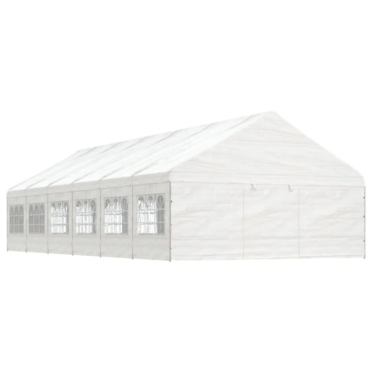 Pavillon mit Dach Weiß 13,38x5,88x3,75 m Polyethylen