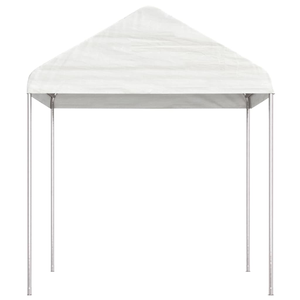 Pavillon mit Dach Weiß 4,46x2,28x2,69 m Polyethylen