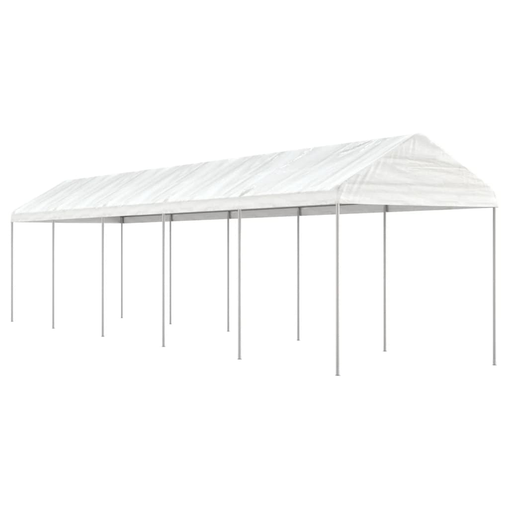 Pavillon mit Dach Weiß 11,15x2,28x2,69 m Polyethylen