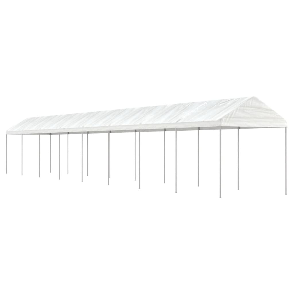 Pavillon mit Dach Weiß 17,84x2,28x2,69 m Polyethylen