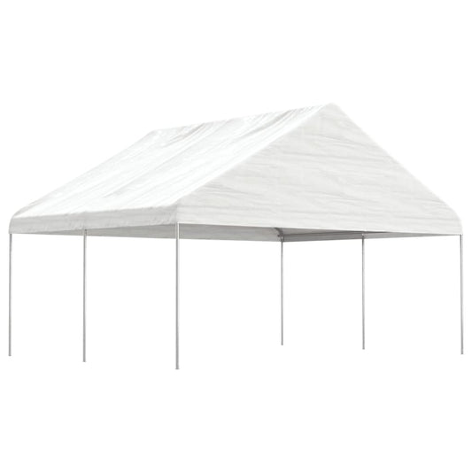 Pavillon avec toit blanc 4,46x5,88x3,75 m en polyéthylène