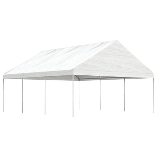 Pavillon avec toit blanc 6,69x5,88x3,75 m en polyéthylène