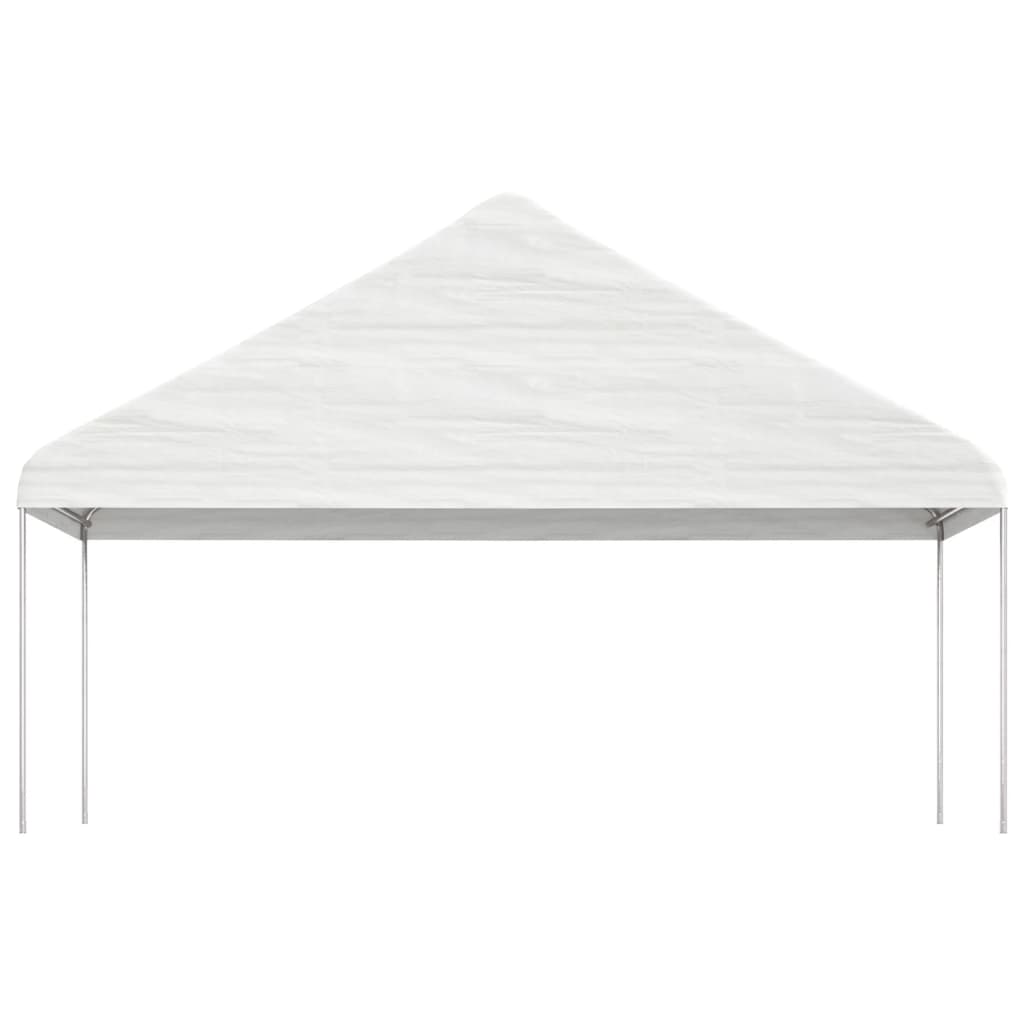 Pavillon avec toit blanc 6,69x5,88x3,75 m en polyéthylène