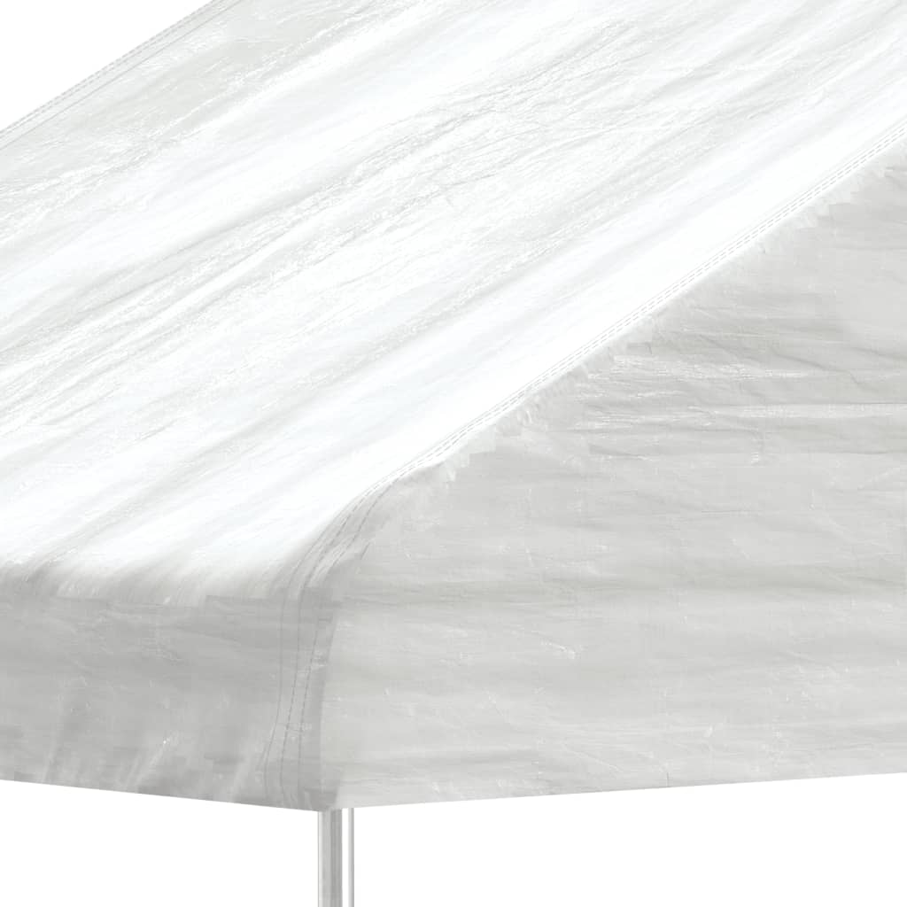 Pavillon avec toit blanc 6,69x5,88x3,75 m en polyéthylène