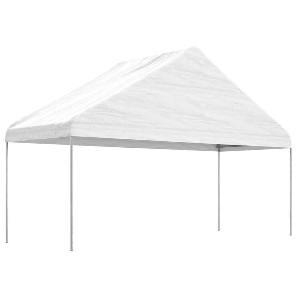 Pavillon avec toit blanc 8,92x5,88x3,75 m en polyéthylène