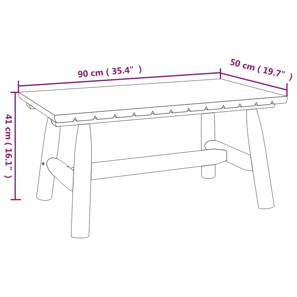 Couchtisch 90x50x41 cm Massivholz Fichte