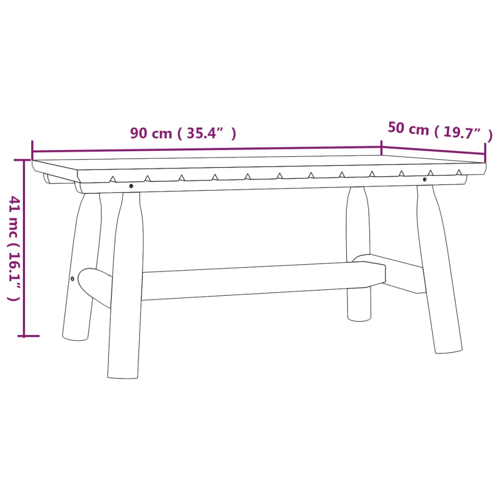 Table basse 90x50x41 cm en épicéa massif