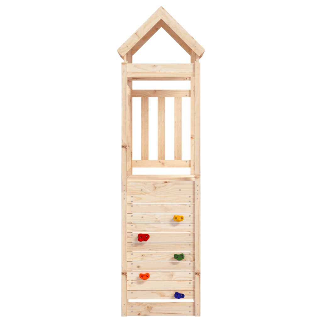 Spielturm mit Kletterwand 53x110,5x214 cm Massivholz Kiefer