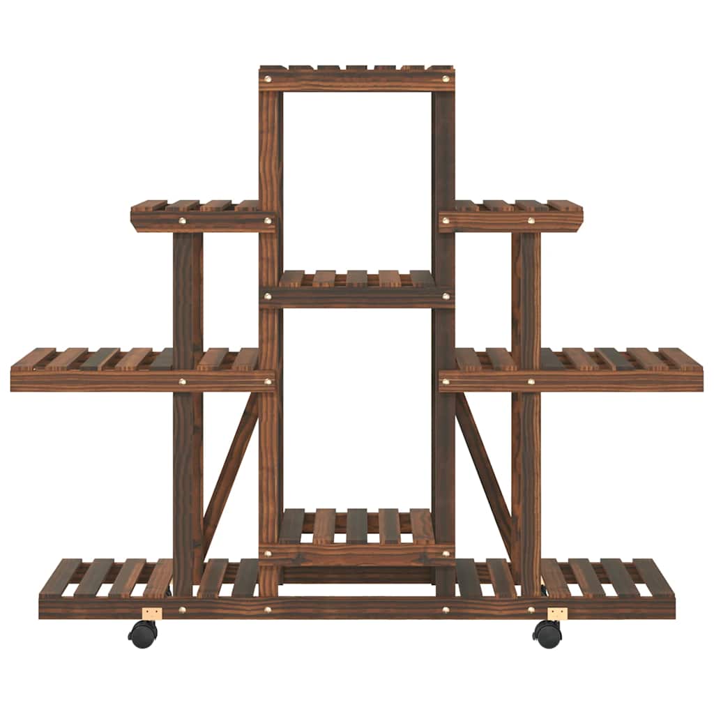 Blumenständer mit Rollen 110x25x101 cm Massivholz Tanne