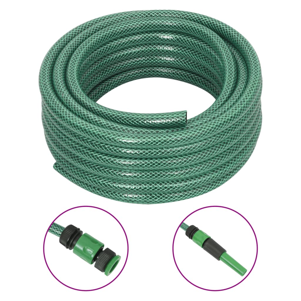 Gartenschlauch mit Kupplung-Set Grün 0,5" 20 m PVC